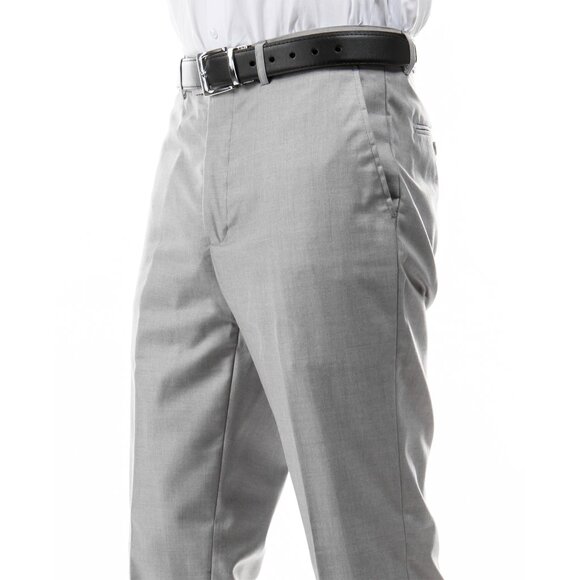 Azzuro Men's 3-Pack of Light Grey Dress Pants (Unhemmed/Open Bottom) - Picture 4 of 4